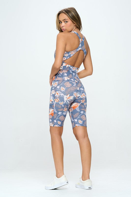 Flowers print activewear set - Jake J Shop