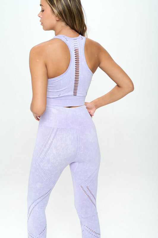 Seamless Two Piece Yoga mineral washed active set - Jake J Shop