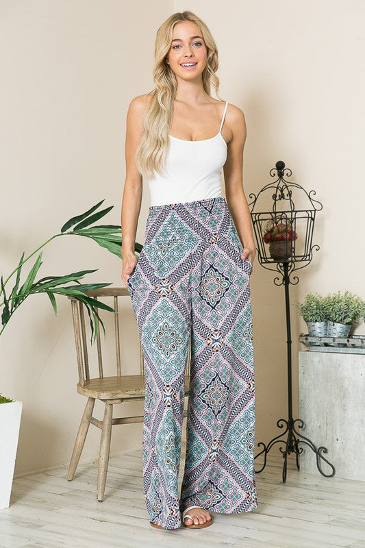 Smocked Wide Leg Pants - Jake J Shop