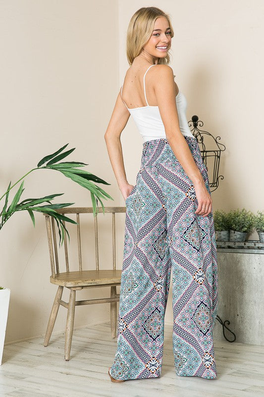 Smocked Wide Leg Pants - Jake J Shop