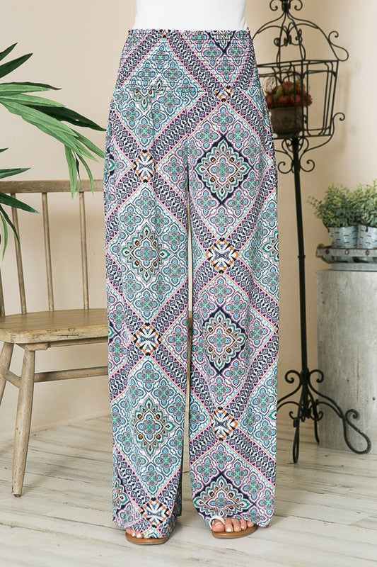 Smocked Wide Leg Pants - Jake J Shop