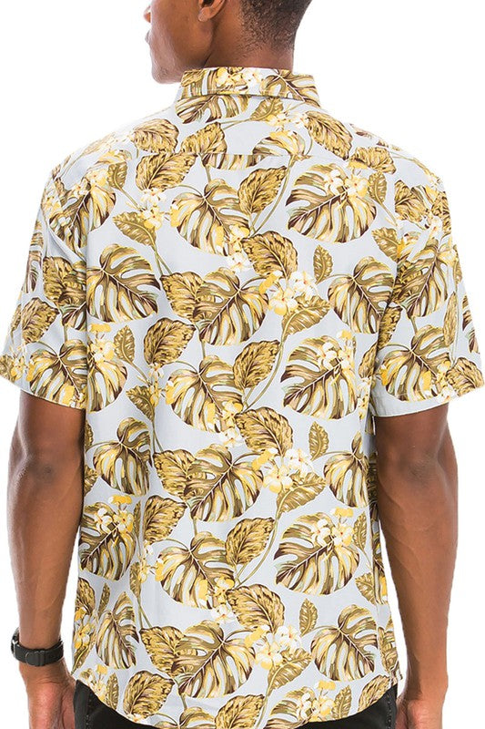 Hawaiian Print Button Down Shirt - Jake J Shop