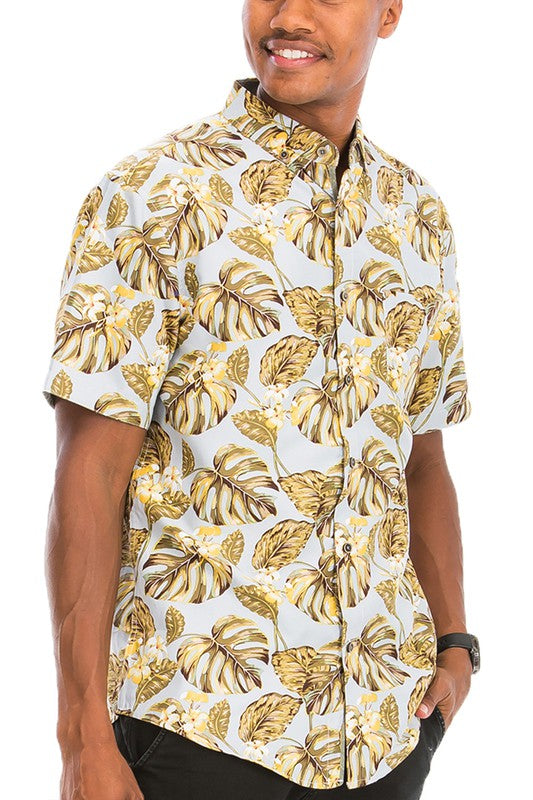 Hawaiian Print Button Down Shirt - Jake J Shop