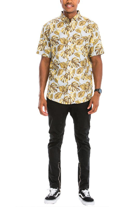 Hawaiian Print Button Down Shirt - Jake J Shop