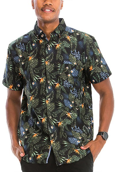 Hawaiian Print Button Down Shirt - Jake J Shop