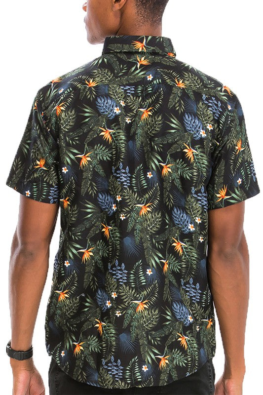 Hawaiian Print Button Down Shirt - Jake J Shop