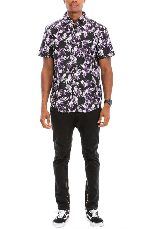 Hawaiian Print Button Down Shirt - Jake J Shop