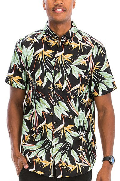 Hawaiian Print Button Down Shirt - Jake J Shop