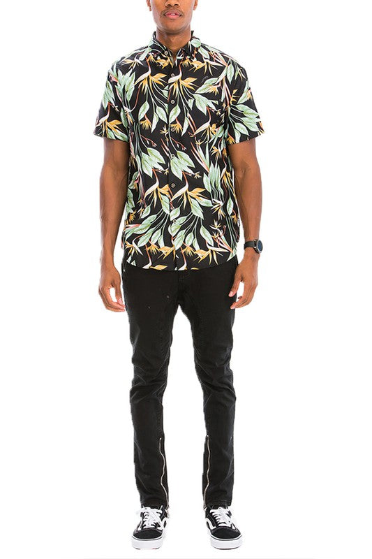 Hawaiian Print Button Down Shirt - Jake J Shop