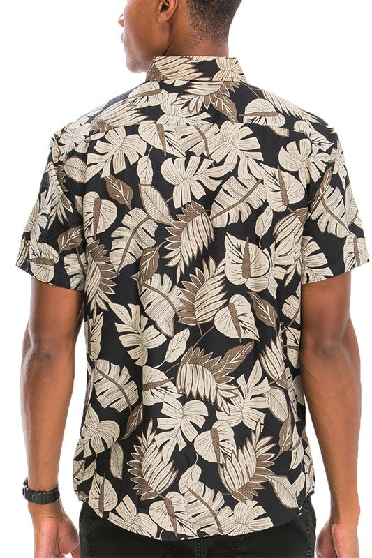 Hawaiian Print Button Down Shirt - Jake J Shop