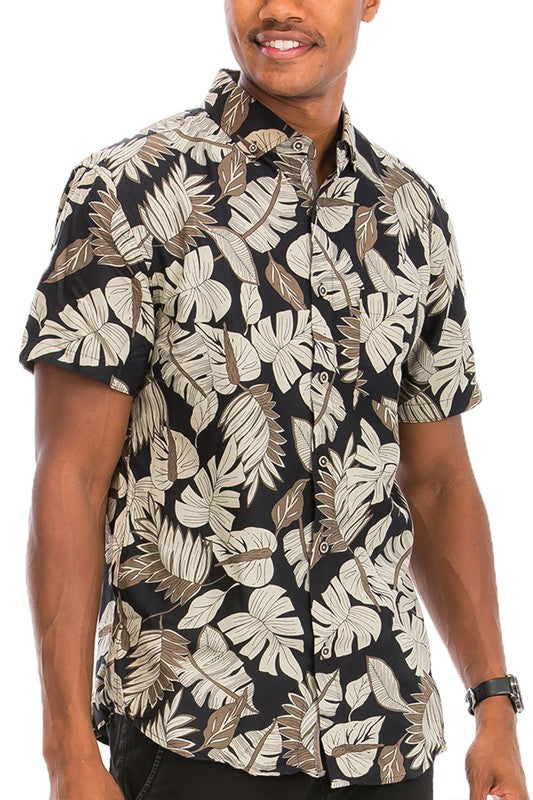 Hawaiian Print Button Down Shirt - Jake J Shop