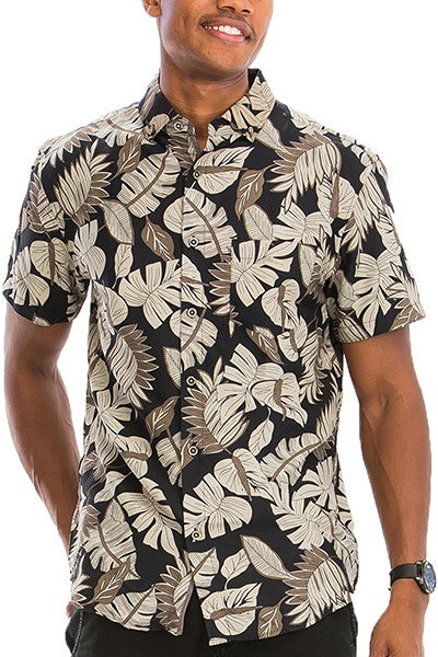 Hawaiian Print Button Down Shirt - Jake J Shop