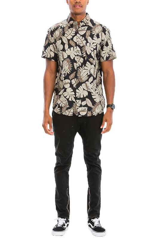 Hawaiian Print Button Down Shirt - Jake J Shop