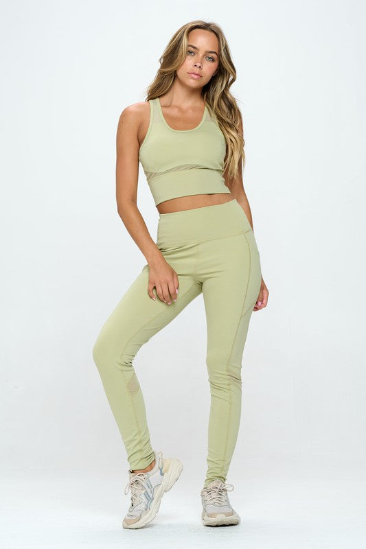 Women's Two Piece Activewear Set Cut Out Detail - Jake J Shop