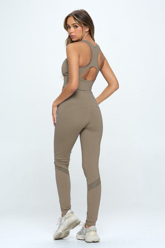 Women's Two Piece Activewear Set Cut Out Detail - Jake J Shop