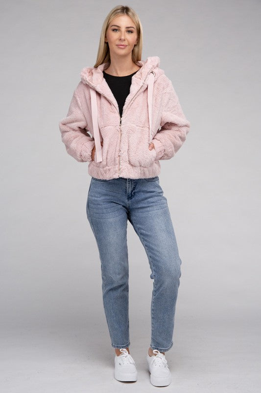 Fluffy Zip-Up Teddy Hoodie - Jake J Shop