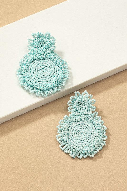 Premium hand sewn seed bead disk drop earrings - Jake J Shop