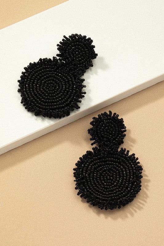 Premium hand sewn seed bead disk drop earrings - Jake J Shop