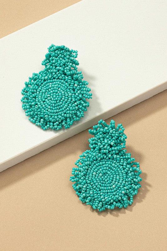 Premium hand sewn seed bead disk drop earrings - Jake J Shop