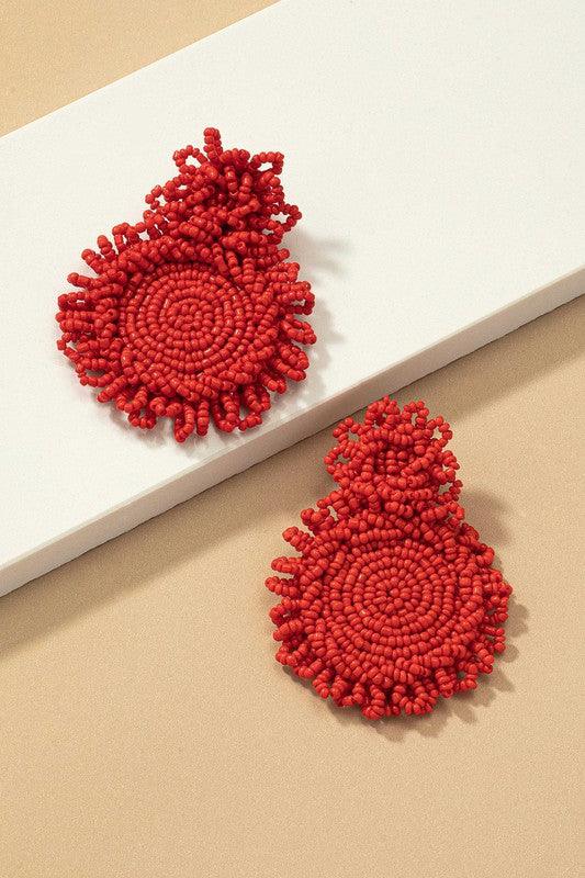 Premium hand sewn seed bead disk drop earrings - Jake J Shop