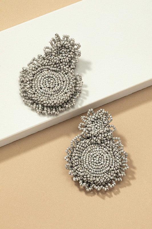 Premium hand sewn seed bead disk drop earrings - Jake J Shop