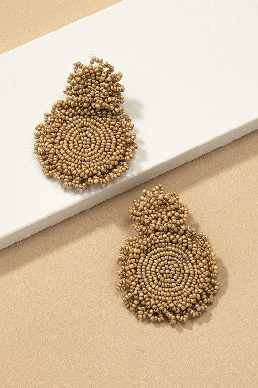 Premium hand sewn seed bead disk drop earrings - Jake J Shop