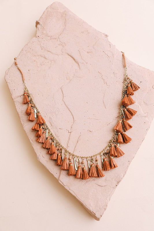 Solid Tassel Chain Fashion Necklace - Jake J Shop