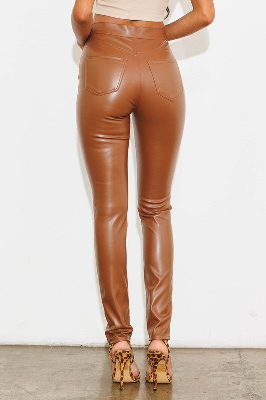 Vegan Leather Skinny Jeans - Jake J Shop