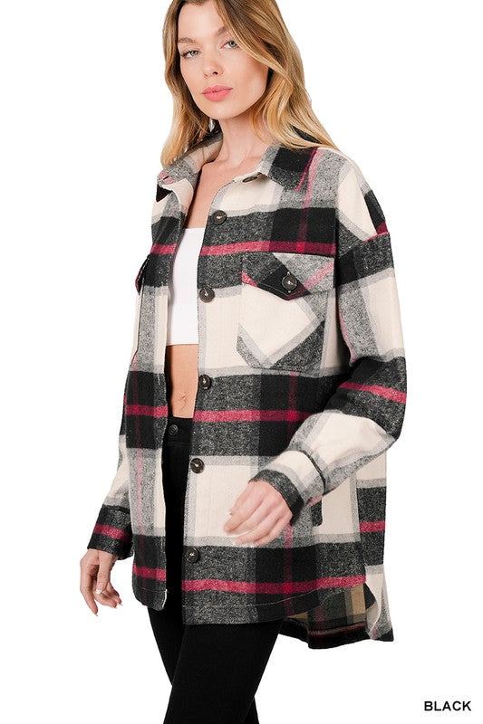 Oversized Yarn Dyed Plaid Shacket - Jake J Shop