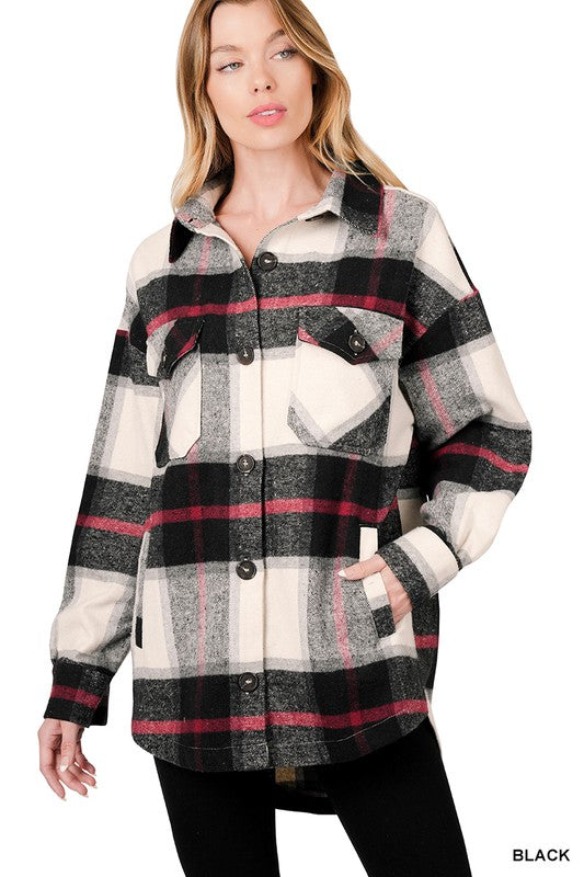 Oversized Yarn Dyed Plaid Shacket - Jake J Shop