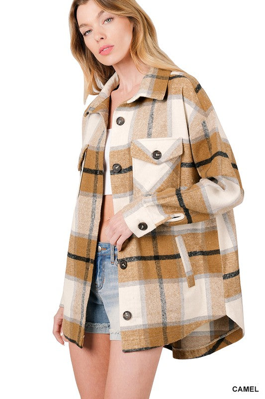 Oversized Yarn Dyed Plaid Shacket - Jake J Shop