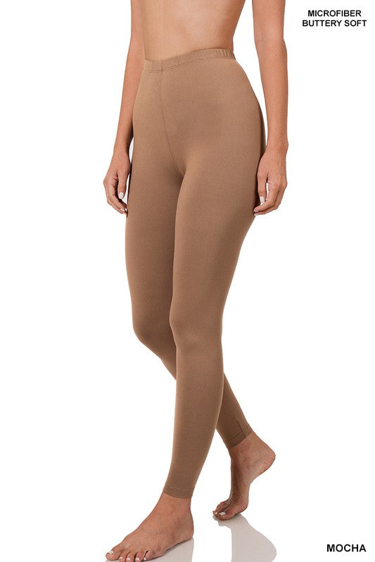 Brushed DTY Microfiber Full-Length Leggings