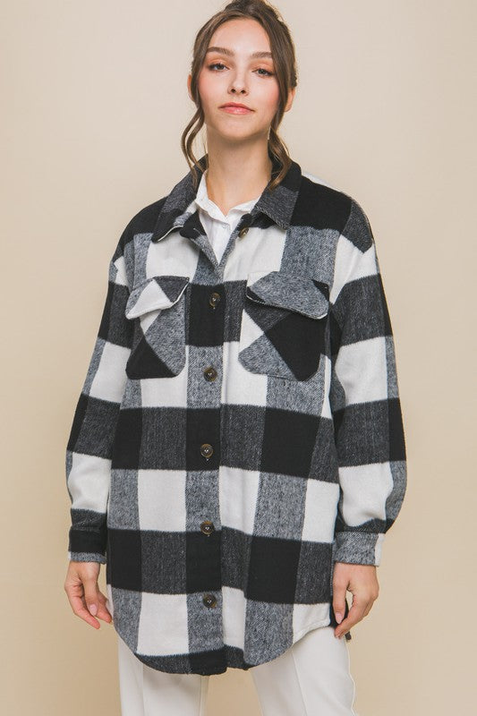 Plaid Bust Pocket Shacket - Jake J Shop