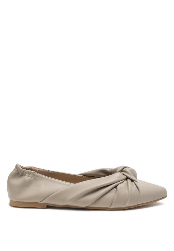 Norma Knot Detail Elasticated Ballet Flats - Jake J Shop