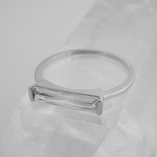 Lorena Long Crystal Baguette Ring - Jake J Shop