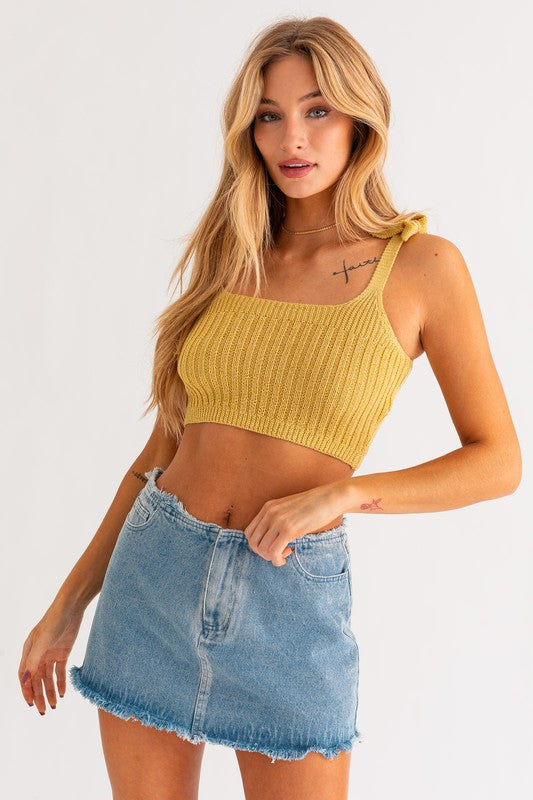 Shoulder Tie Knit Tank - Jake J Shop