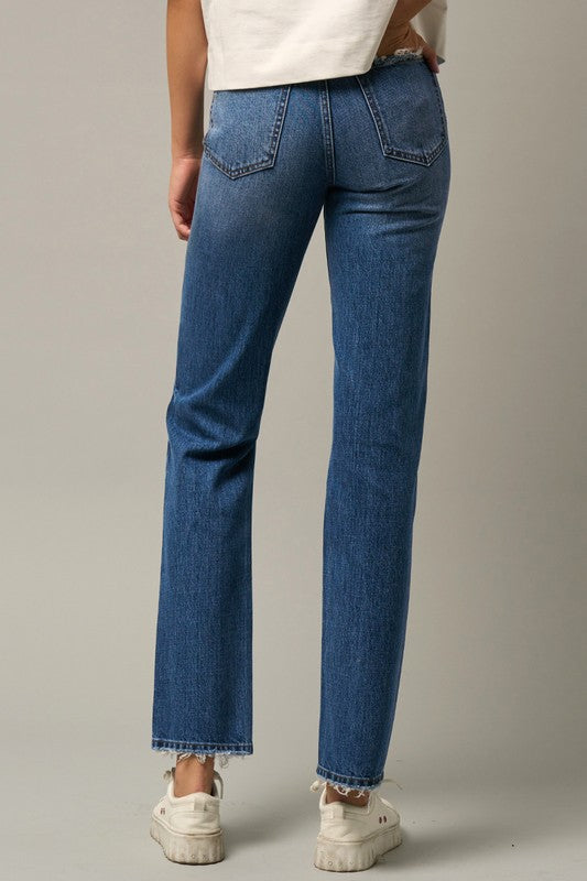 High Rise Straight Jeans