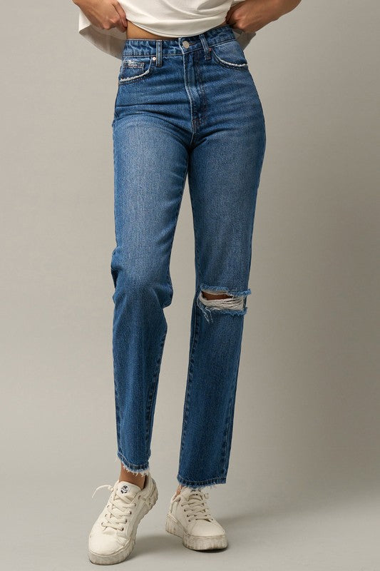 High Rise Straight Jeans