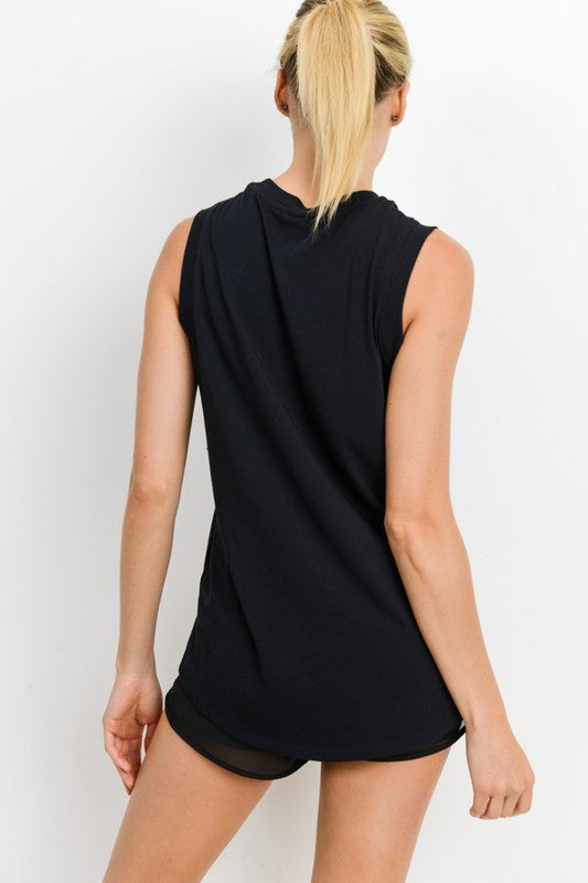 Notched Sleeveless Flowy Tank Top - Jake J Shop