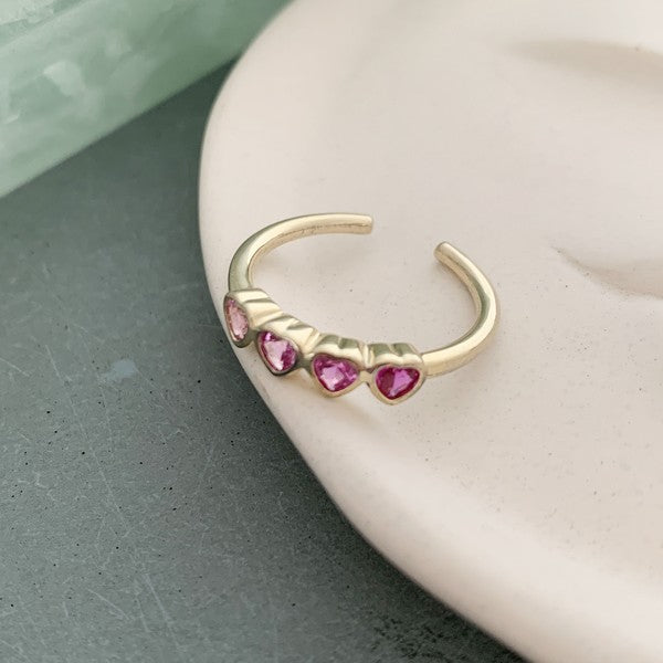 Love Me Ring dainty crystal hearts - Jake J Shop