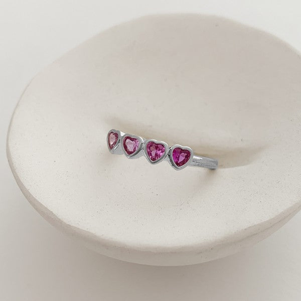 Love Me Ring dainty crystal hearts - Jake J Shop