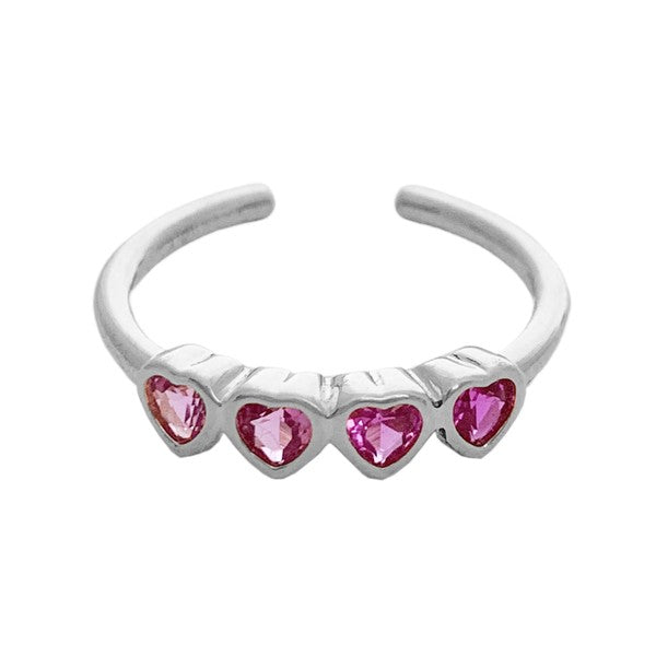 Love Me Ring dainty crystal hearts - Jake J Shop