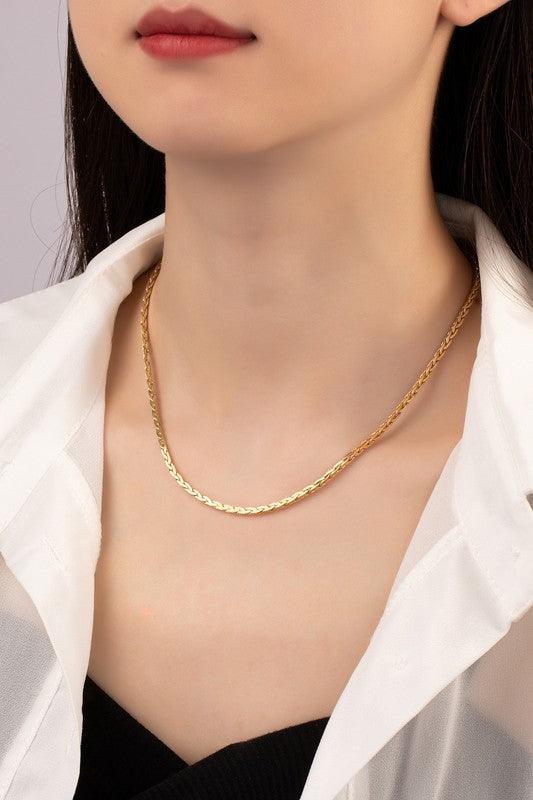 Real gold dipped braided chain necklace - Jake J Shop