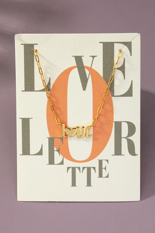 Real gold dipped love pendant necklace - Jake J Shop