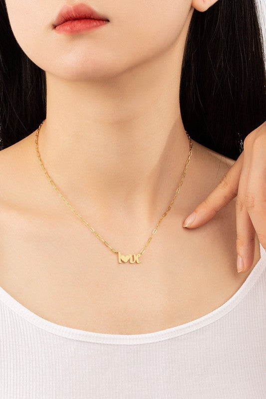 Real gold dipped love pendant necklace - Jake J Shop