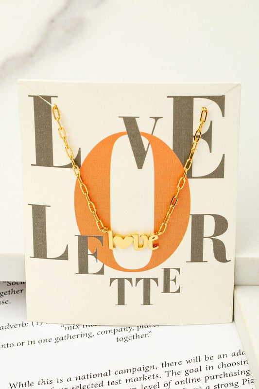 Real gold dipped love pendant necklace - Jake J Shop