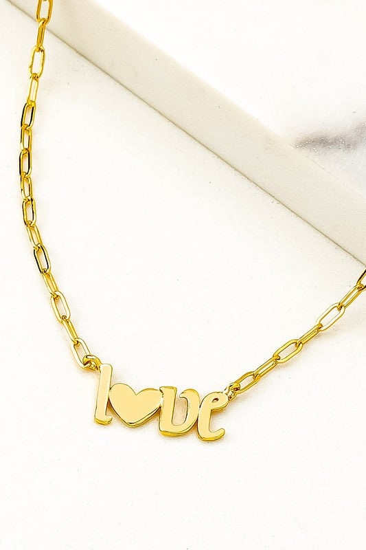 Real gold dipped love pendant necklace - Jake J Shop