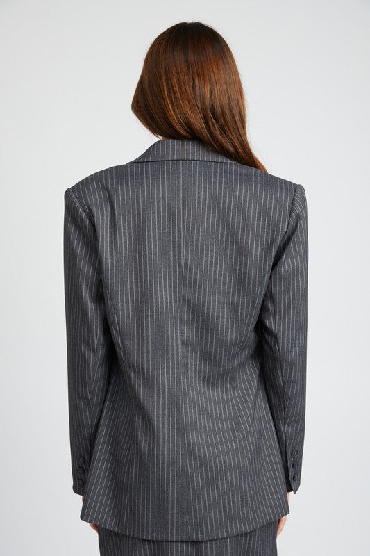 PIN STRIPED BLAZER JACKET - Jake J Shop