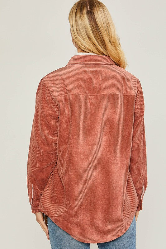 Corduroy Reversible Button Down Jacket - Jake J Shop