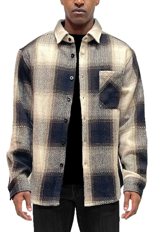 Super Thick Flannel Shirt Jacket Checkered Plaid Shacket - Jake J Shop